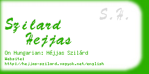 szilard hejjas business card